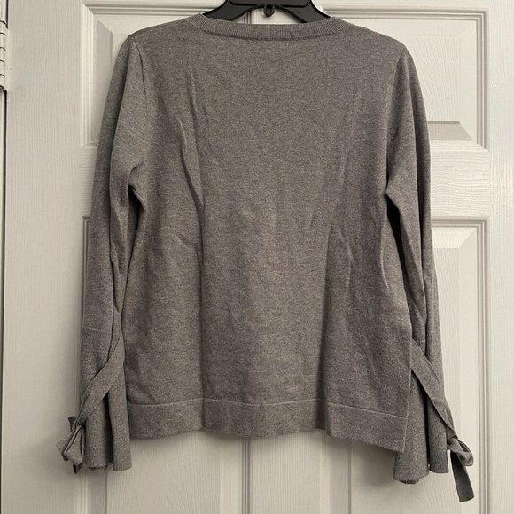 J Crew Women’s 100% Cotton Tie Bell Long Sleeve Sweater Size Small - Picture 2 of 7